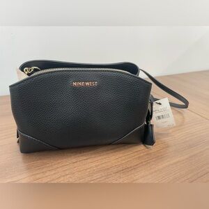 NWT Nine West Black Pebbled Crossbody Bag